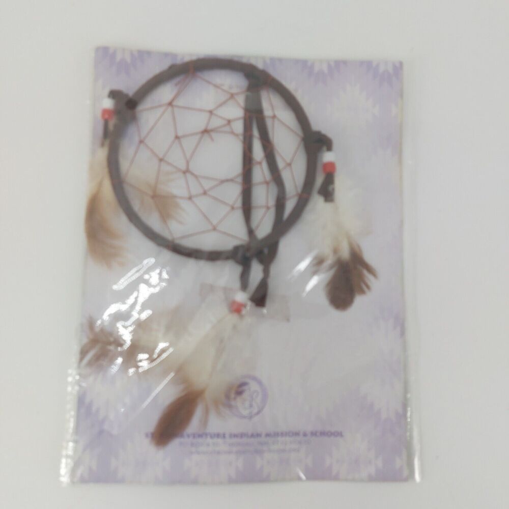Dream Catcher Beaded Feathers Car Hanging Brown Web Circle